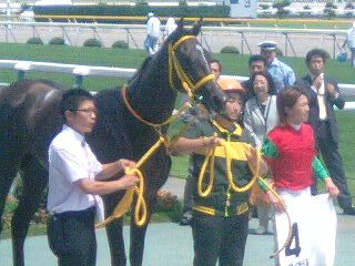 デビュー戦　勝利　　ウイナーズサークル マイネイサベル