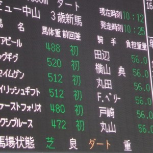 新馬戦電光掲示板