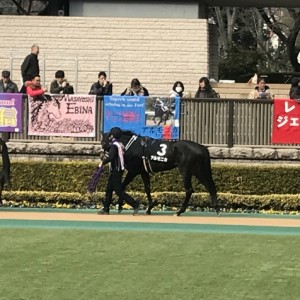 横断幕とともに